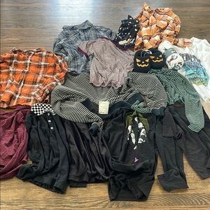 Mixed Clothing Bundle with Plaid and Stripes